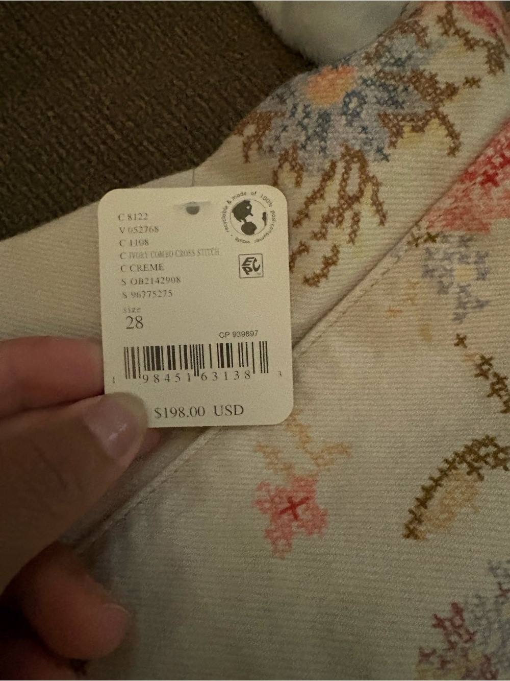 NWT Free People We The Free Eden Printed Wide-Leg Jeans Size 28 - Picture 5 of 7